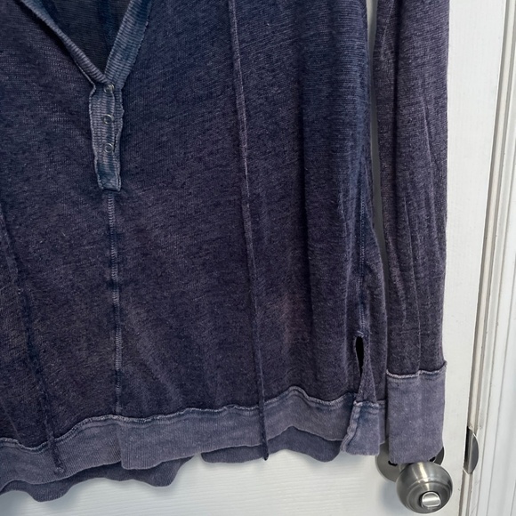 We the free women’s blue sheer long sleeve boho distressed top XS Free People - Picture 3 of 12